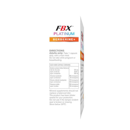 FBX Platinum Berberine+ 30 Capsules