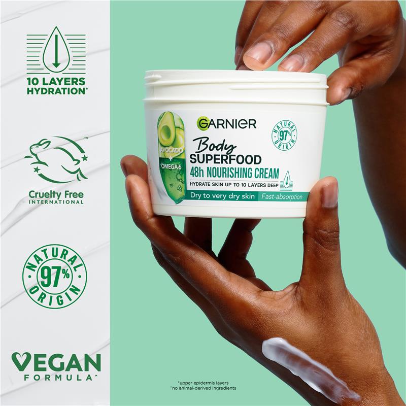 Garnier Body Superfood Avocado & Omega 6 Nourishing Cream 380ml - GimmeNow