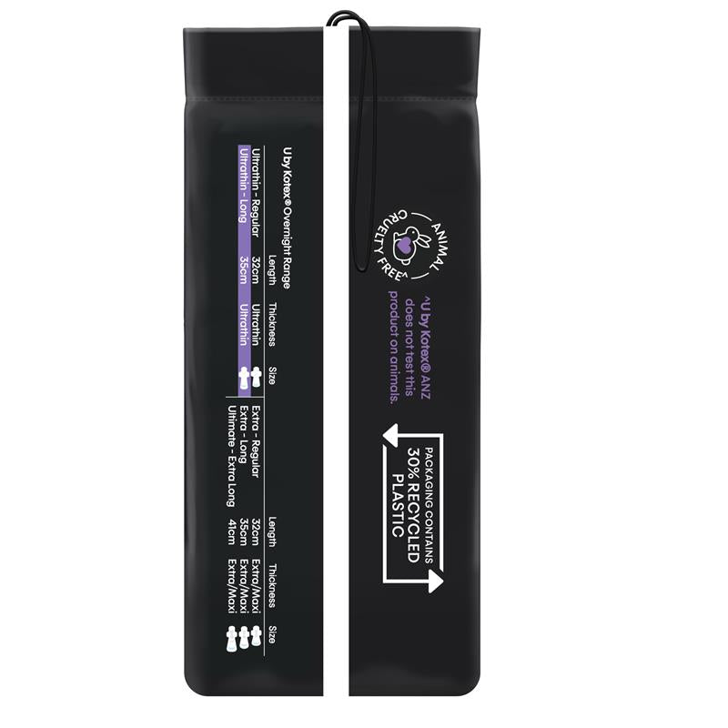 U by Kotex Ultra Thin Overnight Long Wing 8 Pack