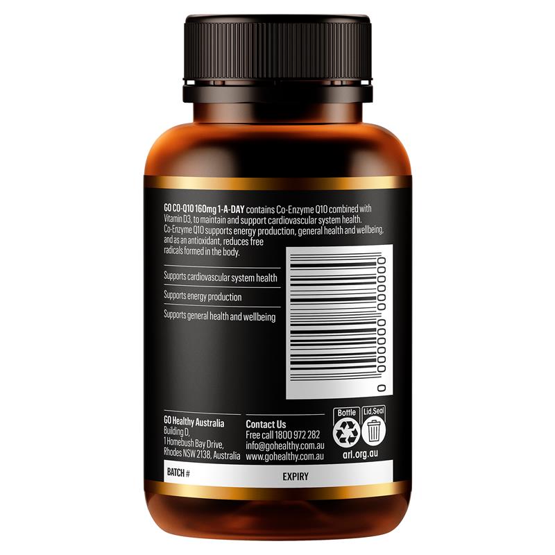 GO Healthy CoQ10 160mg 100 Softgel Capsules