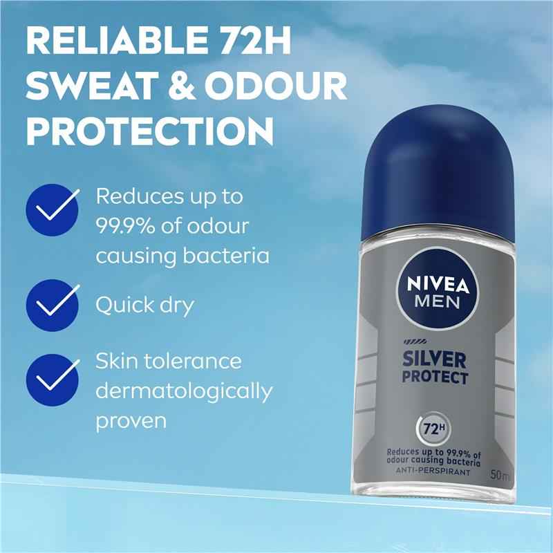NIVEA MEN Deodorant Roll On Silver Protect 50ml