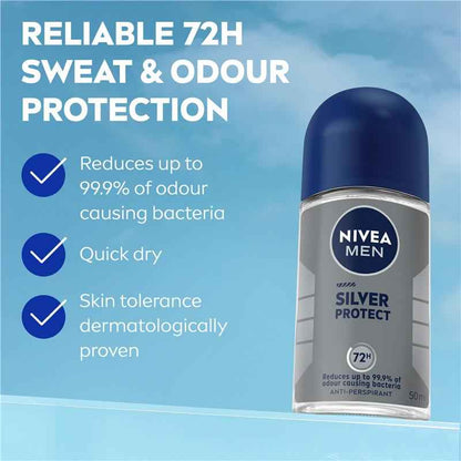 NIVEA MEN Deodorant Roll On Silver Protect 50ml