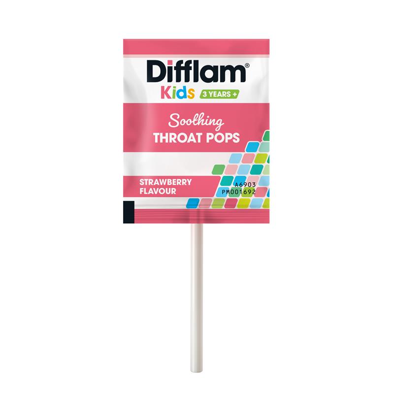 Difflam Soothing Throat Pops Strawberry 10 pack