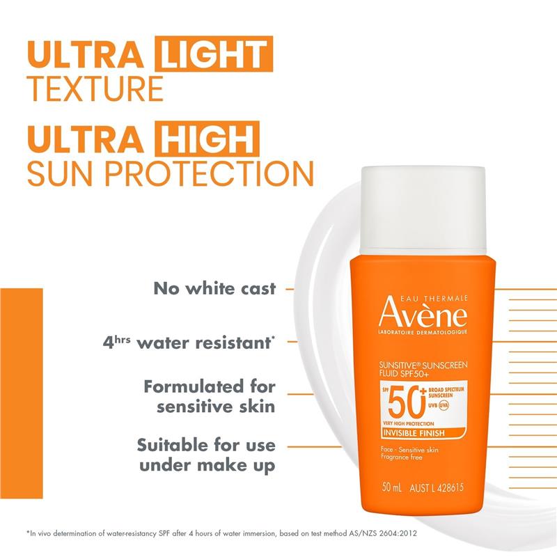 Avene Sunsitive Sunscreen Fluid SPF 50+ 50ml