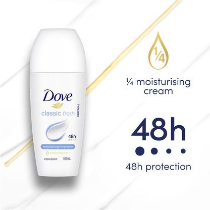 Dove Women Antiperspirant Deodorant 48h Roll On Classic 50ml