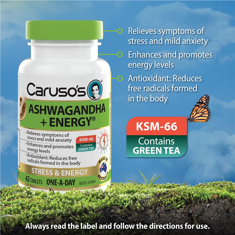 Carusos Ashwagandha + Energy 42 Tablets