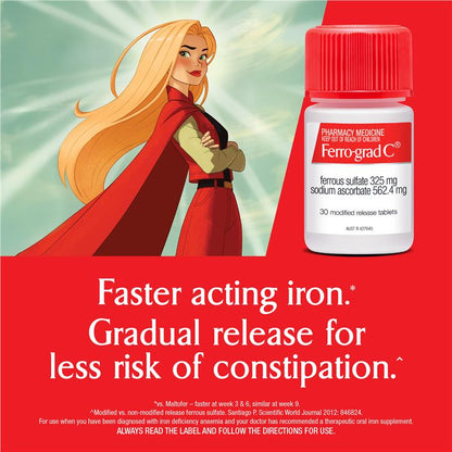 Ferro-Grad C Iron & Vitamin C 30 Tablets