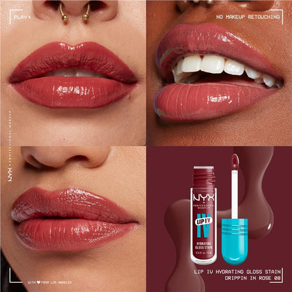 NYX Lip IV Hydrating Gloss Stain Drippin In Rose