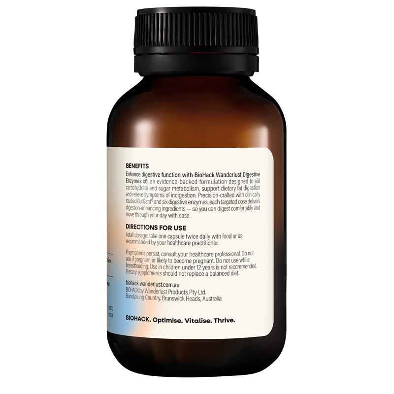 BioHack Wanderlust Digestive Enzymes x6 60 Capsules