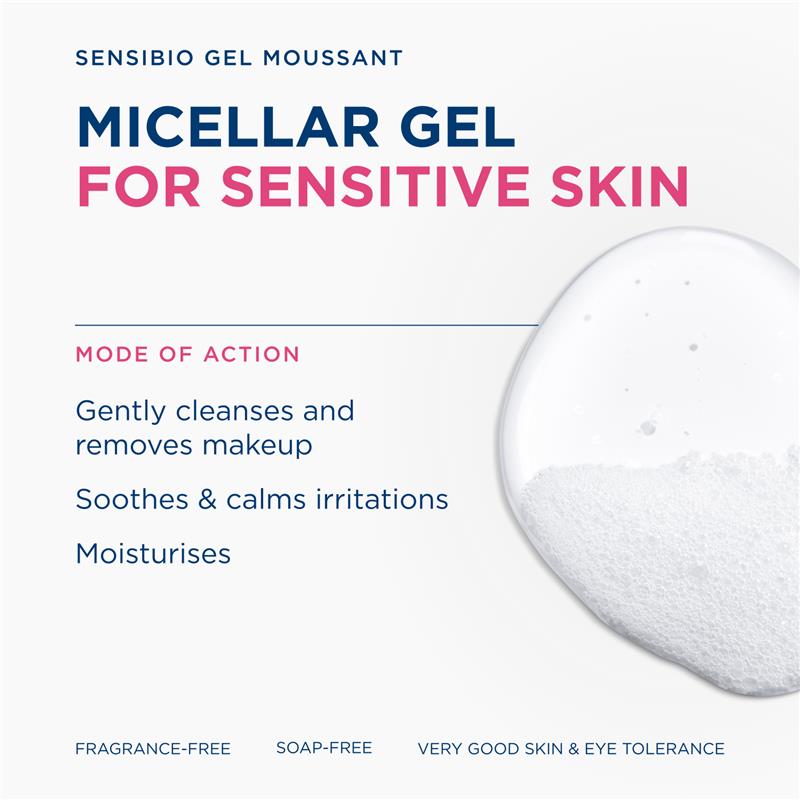 Bioderma Sensibio Gel Moussant Gel Cleanser for Sensitive Skin 200ml