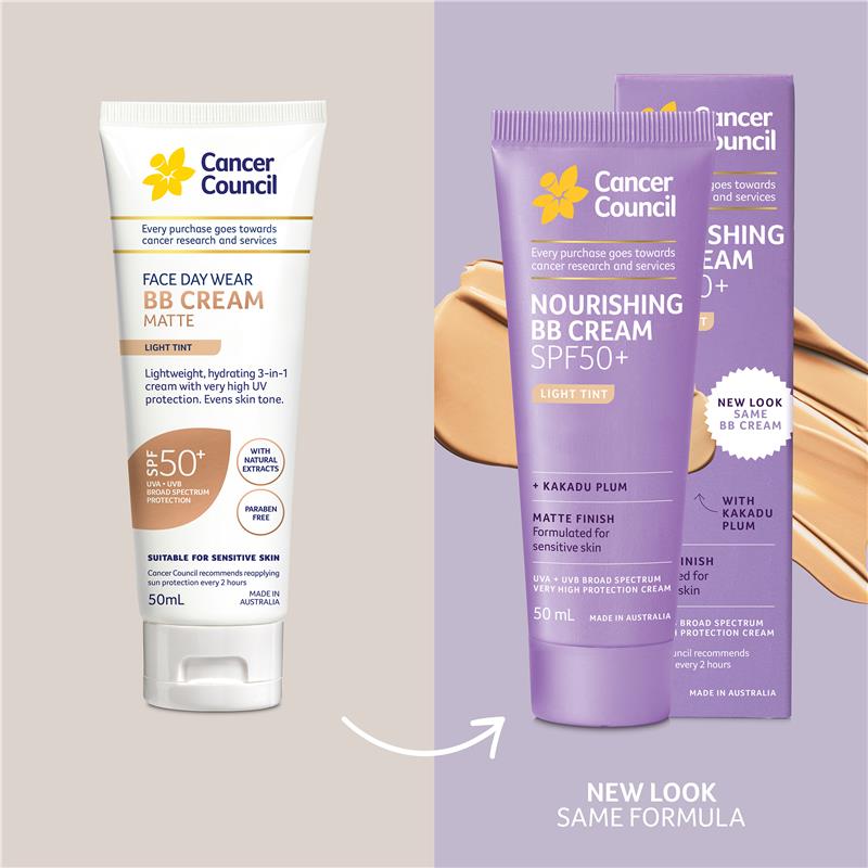 Cancer Council SPF 50+ Face Day Wear BB Cream Matte Light Tint 50ml