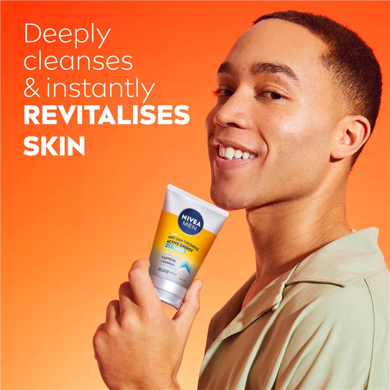 NIVEA for Men Active Energy Face Wash Gel 100ml
