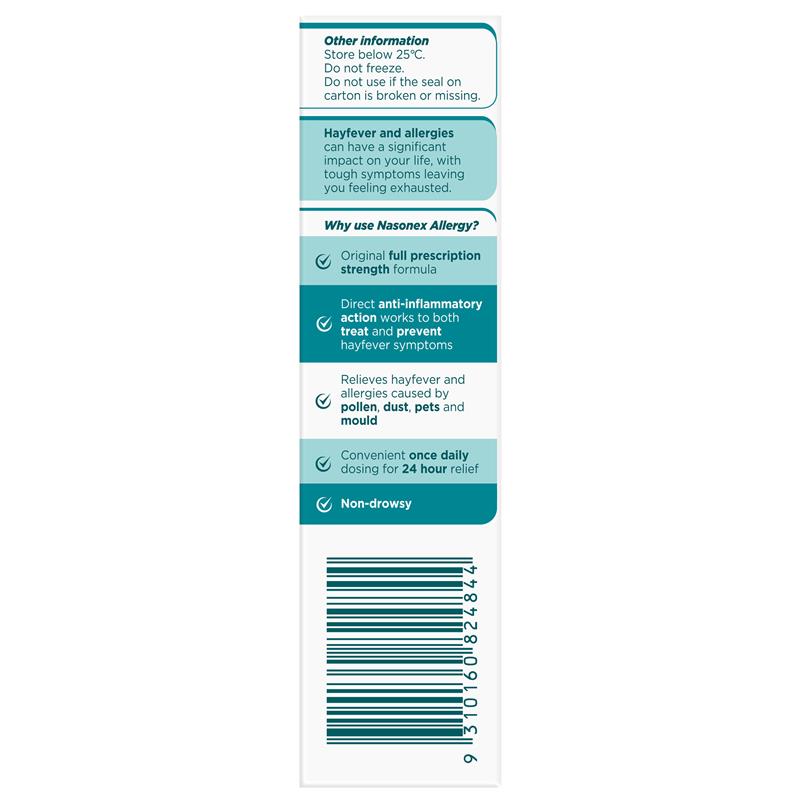 Nasonex Allergy Non-Drowsy 24 Hour Nasal Spray 140 Sprays