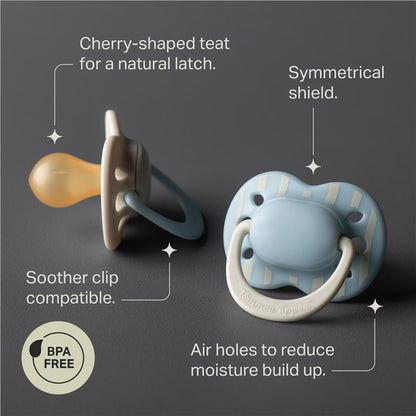 Tommee Tippee Natural Latex Ultimate Fit Soother 0-6 Months 2 Pack Assorted Colours