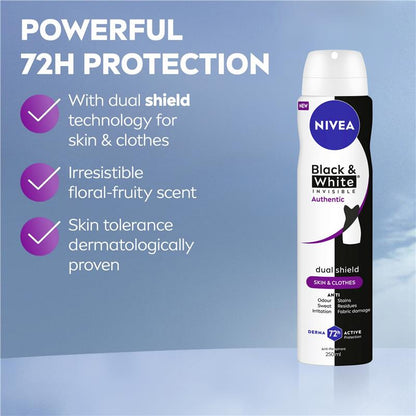 NIVEA Women Deodorant Aerosol Black & White Authentic 250ml