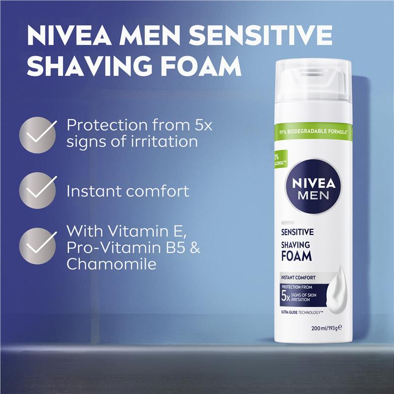 NIVEA MEN Sensitive Shaving Foam Instant Protection 200ml