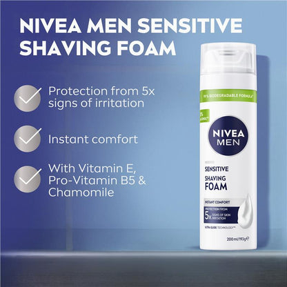 NIVEA MEN Sensitive Shaving Foam Instant Protection 200ml