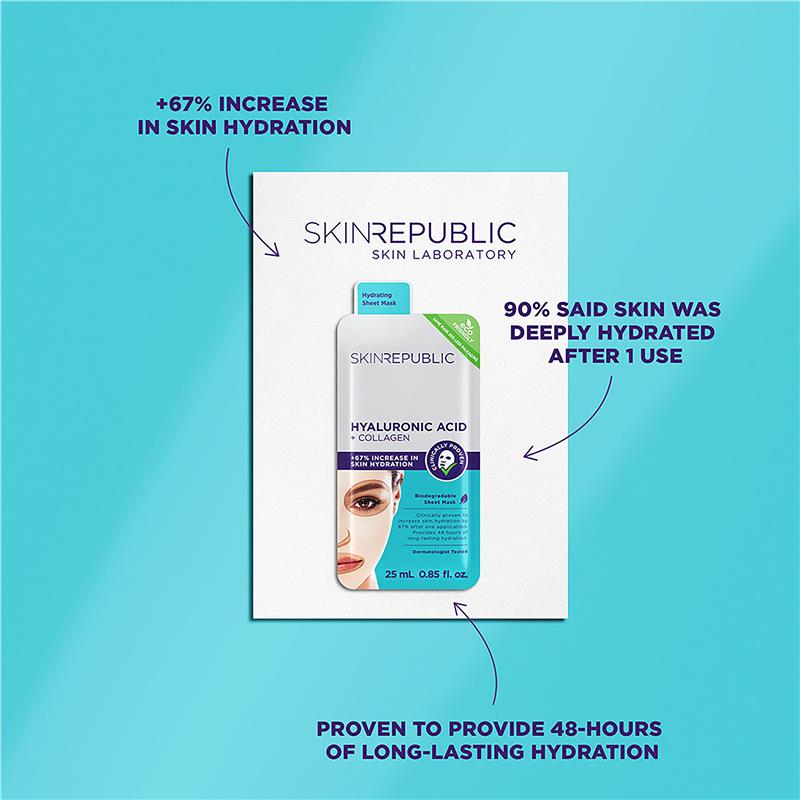 Skin Republic Hyaluronic Acid & Collagen Face Mask 25ml
