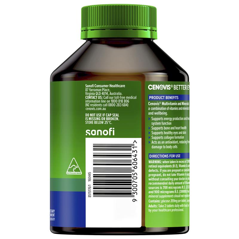 Cenovis Multivitamin and Minerals 200 Tablets