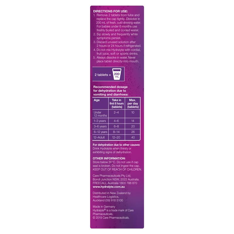 Hydralyte Electrolyte Effervescent Apple Blackcurrant 20 Tablets - GimmeNow