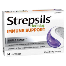 Strepsils Herbal Immune Support Lozenges Elderberry Echinacea 16 Pack - GimmeNow