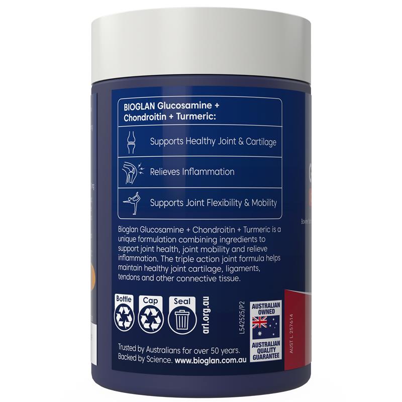 Bioglan Glucosamine + Chondroitin + Turmeric 120 Tablets