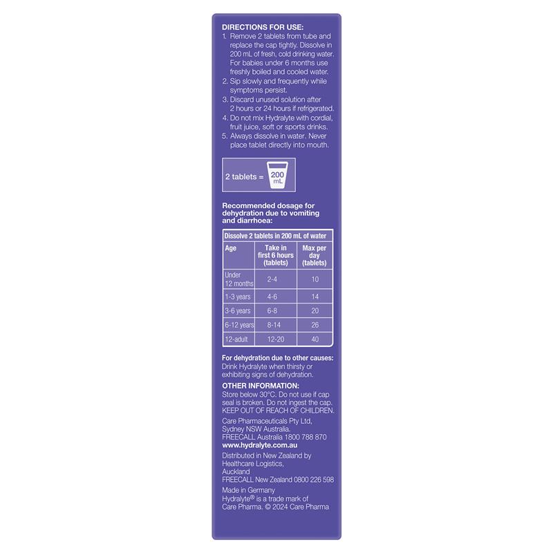 Hydralyte Electrolyte Effervescent Passionfruit Punch 20 Tablets