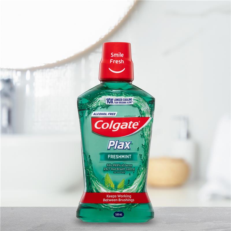 Colgate Plax Alcohol free Antibacterial Freshmint Mouthwash 500mL