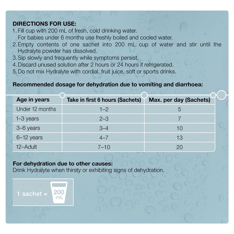 Hydralyte Electrolyte Powder Colour Free Lemonade 4.9g x 10