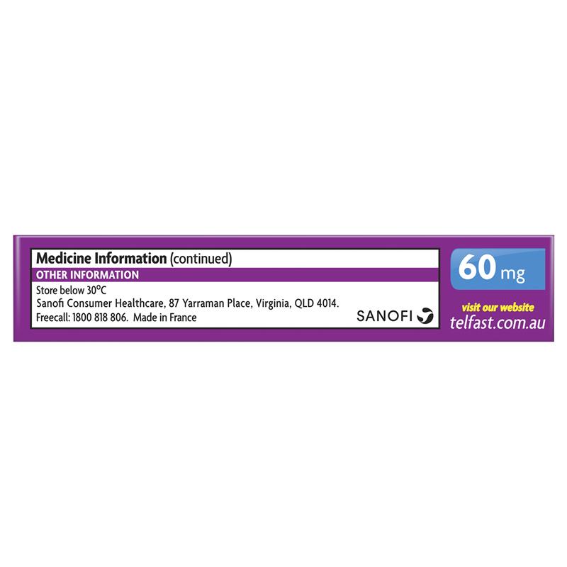 Telfast 60mg 20 Tablets