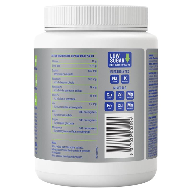 Hydralyte Plus Sports Lemon Lime Flavoured Powder 900g