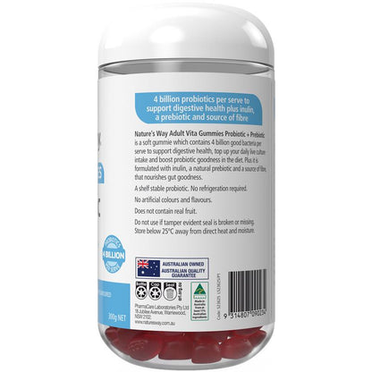Nature's Way Adult Vita Gummies Probiotic 120 Gummies Exclusive Size