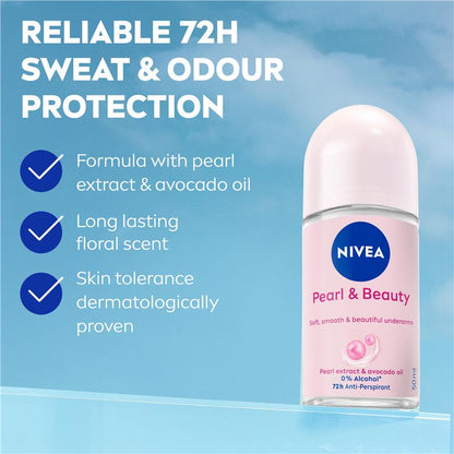 NIVEA Pearl & Beauty Roll On Deodorant 72H Protection 50ml