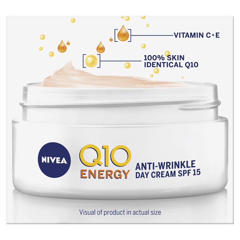 NIVEA Q10 Power + Vitamin C Energy Face Moisturiser SPF15 50ml