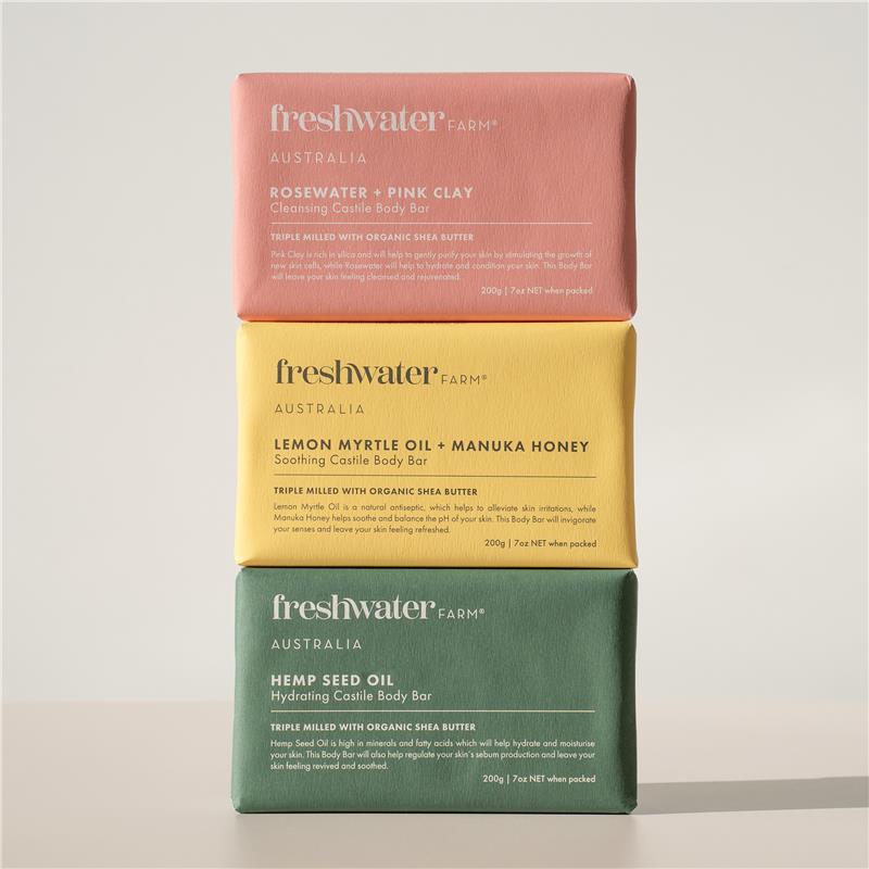 Freshwater Farm Lemon Myrtle Oil + Manuka Honey Body Bar 200g