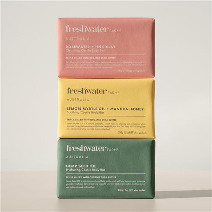 Freshwater Farm Lemon Myrtle Oil + Manuka Honey Body Bar 200g