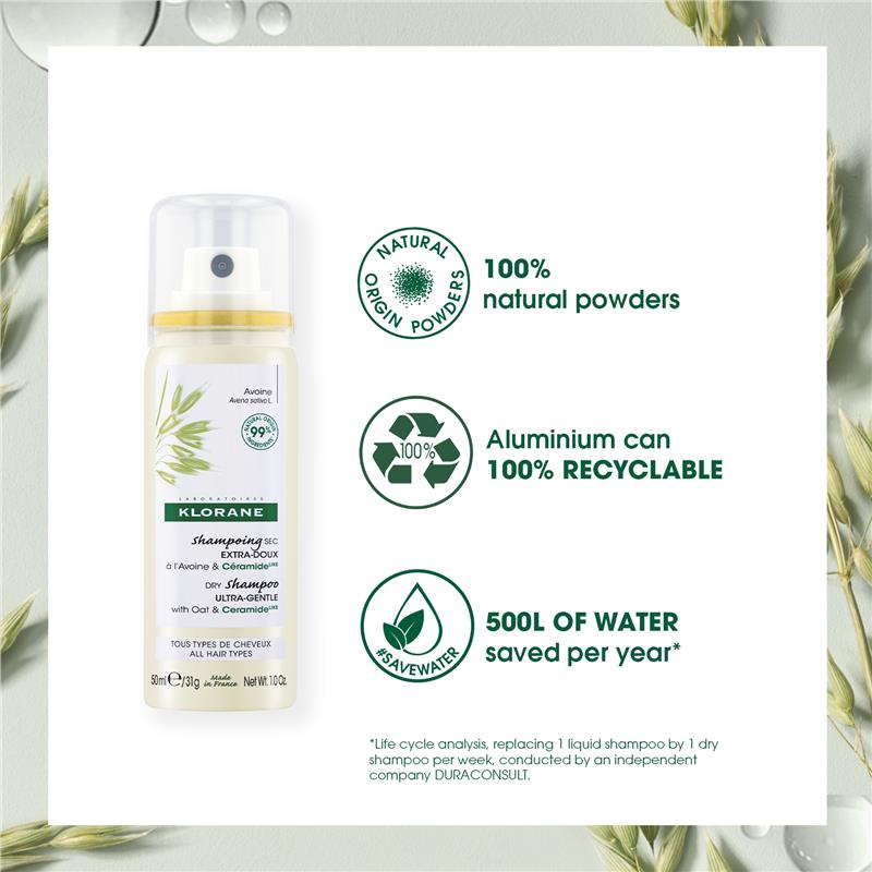Klorane Dry Shampoo With Oat & Ceramide 50ml - GimmeNow
