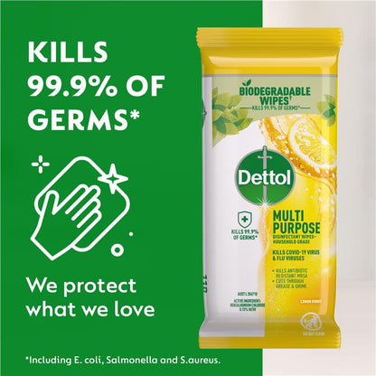 Dettol Multipurpose Wipes Lemon Burst 110 Pack