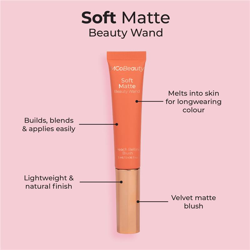 MCoBeauty Soft Matte Beauty Wand Peach Bellini Blush
