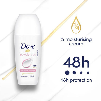 Dove Women Antiperspirant Deodorant 48h Roll On Powder Soft 50ml