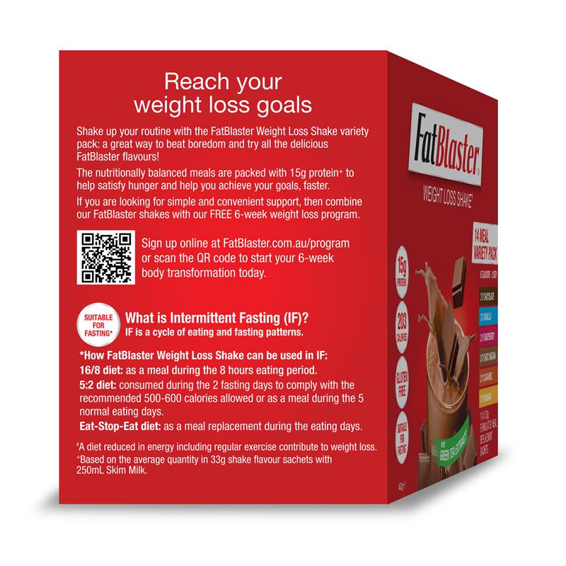 Fatblaster Weight Loss Shake Variety Pack 14 x 33g
