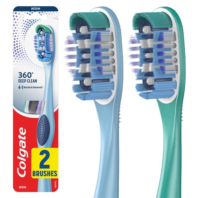 Colgate Toothbrush 360 Deep Clean Medium 2 Pack