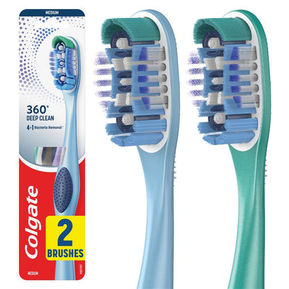 Colgate Toothbrush 360 Deep Clean Medium 2 Pack