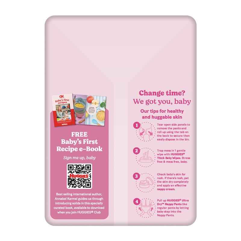 Huggies Ultra Dry Nappy Pants Size 3 Crawler Girl 36 Pack