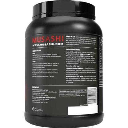 Musashi Shred And Burn Vanilla 900g