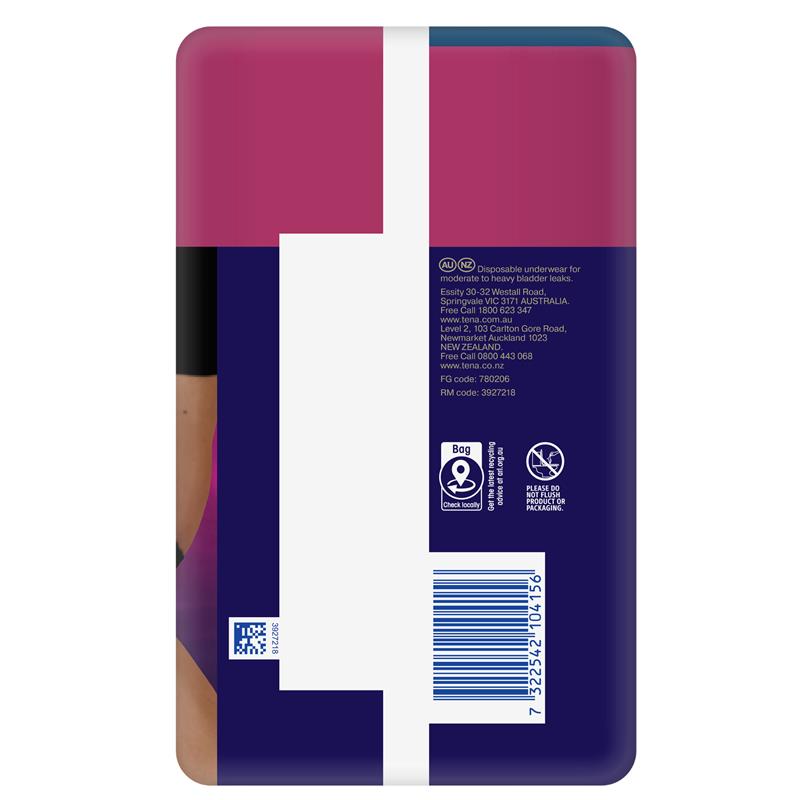 Tena Pants Discreet Black Large 10 Pack