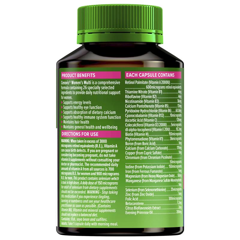 Cenovis Once Daily Women's Multivitamins & Minerals 50 Capsules - GimmeNow
