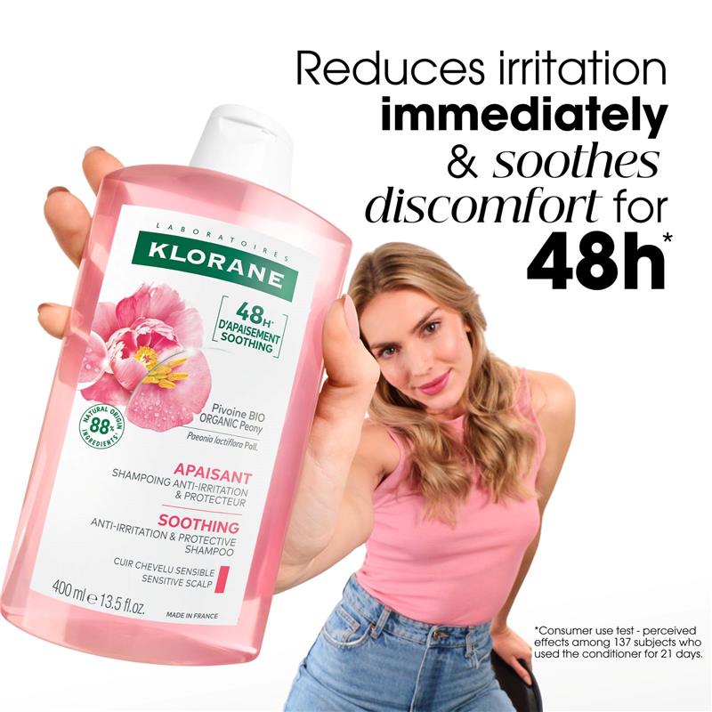 Klorane Soothing Shampoo with Peony 400ml - Sensitive Scalp