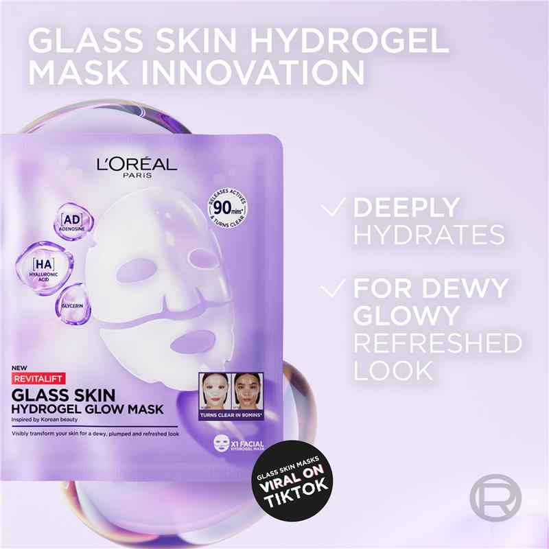 L'Oreal Paris Revitalift Filler Glass Skin Hydrogel Glow Mask
