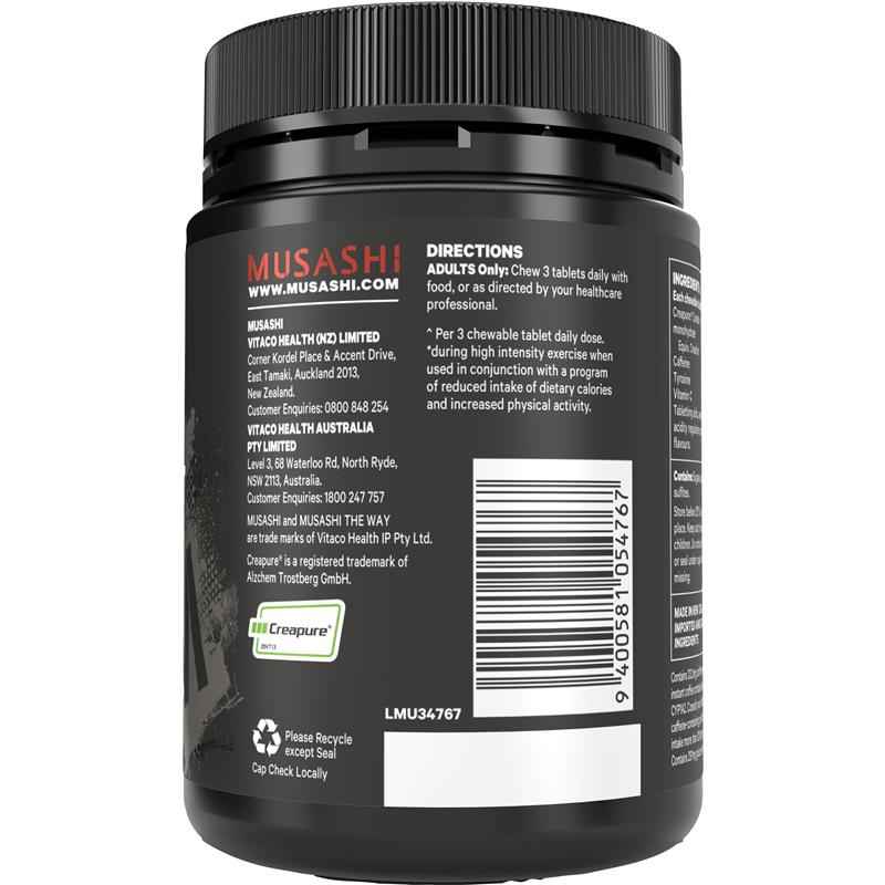 Musashi Pre Workout Chewables Fruit Crush Flavour 60 Tablets